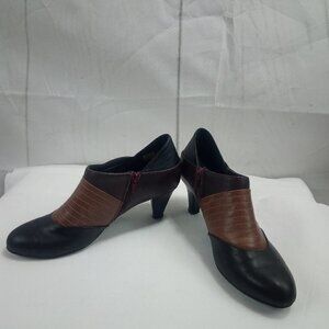 Ziera Womens Ankle Bootie Leather Colorblock Shoes